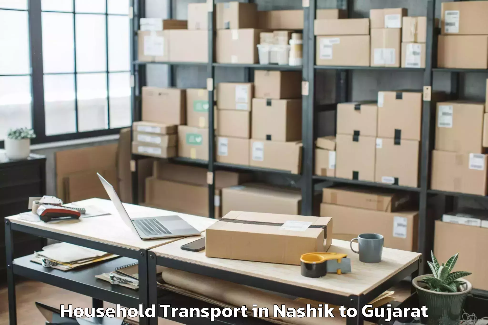 Efficient Nashik to Ganpat University Mehsana Household Transport